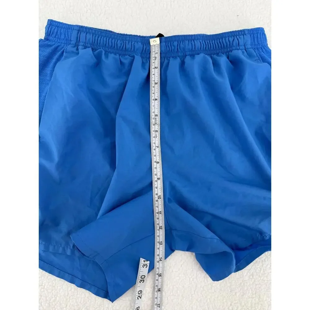 Nike‎ Blue Nike Logo Elastic Waistband Athletic Casual Shorts Size Large Women
